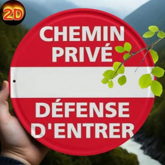 Vintage Wanddekoration CHEMIN PRIVE aus Eisen von Potdemiel in Rost-Optik - Bild 1