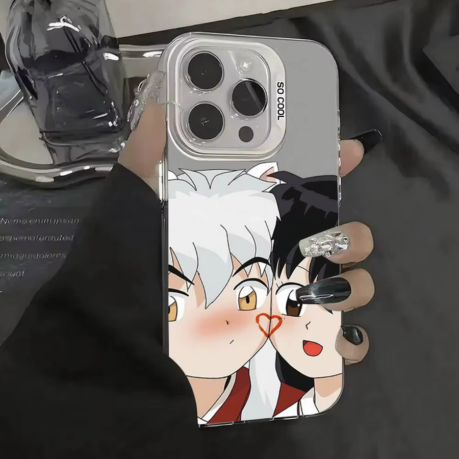 Mesuca Anime Inuyasha Handyhülle für iPhone 11 bis iPhone 17 Pro Max, Stoßfeste Schutzhülle mit galvanisierter Versilberung, Farbe: Multicolour/Silber - Bild 4