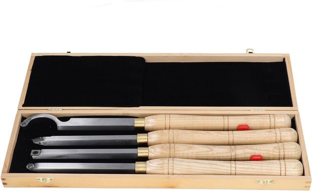 aimo 4er Set Drehbank Werkzeug mit abnehmbaren Holzgriffen aus Hartlegierung und Stahl in Multicolor - Bild 1