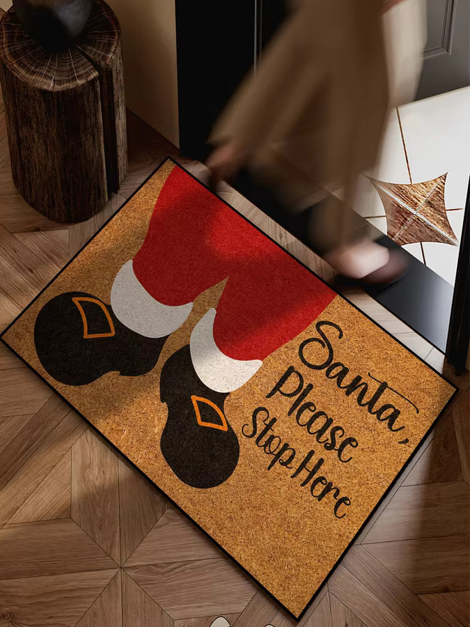VIKAMA Weihnachtsteppich mit Weihnachtsmann-Motiv, bunter Kokosteppich für Wohnzimmer und Schlafzimmer, B/T: 60 x 40 cm - Bild 3