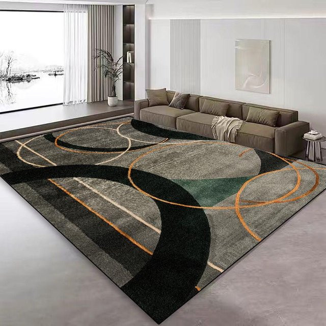 Karpetti Nordischer Abstrakter Teppich in Grau, Geometrisches Design, Rutschfest und Waschbar, B/T: 120 x 160 cm - Bild 1