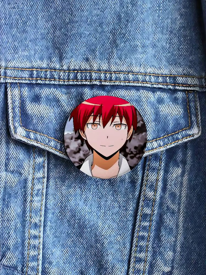 Brosche Anime Cartoon Karma Akabane, Rund, Unisex - Bild 6