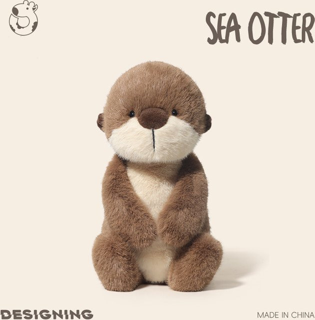 Kawaii Cartoon Meerotter Plüsch, Braun, 36 cm - Bild 1