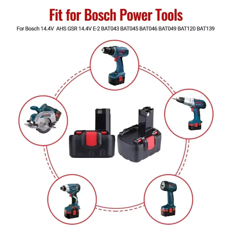 Bosch Hochleistungs-Werkzeugakku Ni-Cd 14,4 V 12800 mAh in Schwarz für BAT038 BAT040 BAT140 BAT159 BAT041 3660 K NI-CD PSR GSR GWS GHO - Bild 3