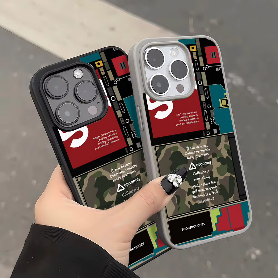 Caynes Magnetische Silikon-Handyhülle im Militär-Muster für iPhone 11 bis 17 Pro Max, stoßfest und weich, Multicolour - Bild 4