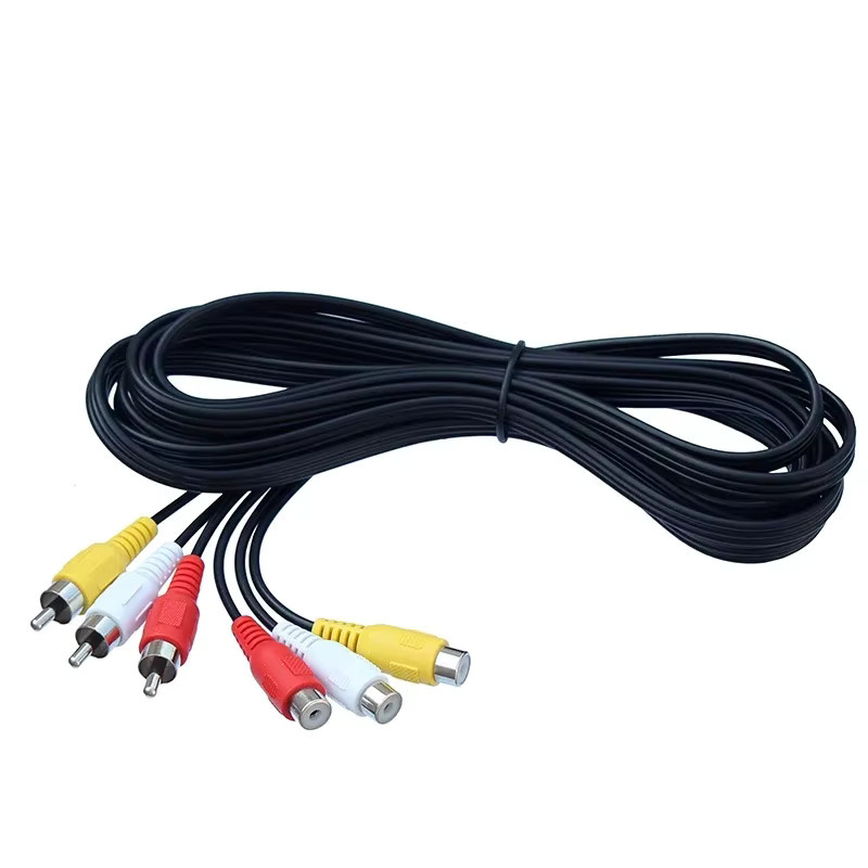 BSN RCA auf 3 RCA Verlängerungskabel Audio-Video-AV-Stecker auf Buchse in Schwarz und Multicolour - Bild 3