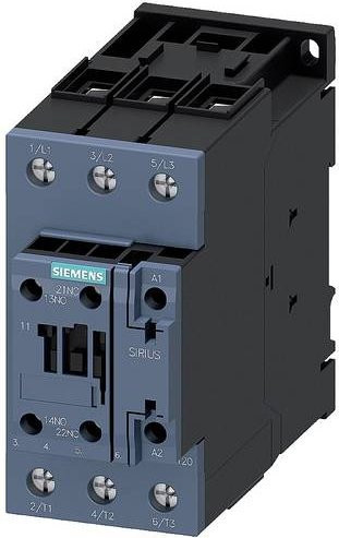 Siemens Bahnschütz 3RT2036-1XF40-0LA2 mit 3 Schließern, 690 V/AC, grau - Bild 1