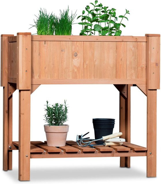 Coemo Table Bed in Rotgold und Braun, B/T/H: 90 x 40 x 90 cm - Bild 1