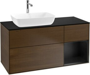 V&B Waschtischunterschrank Finion mit Wandbeleuchtung und Regal, Breite: 120 cm, Tiefe: 50,1 cm, Höhe: 50,1 cm - Bild 1