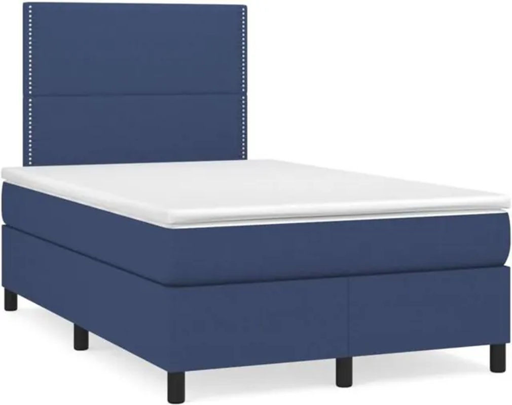 Vidaxl Boxspringbett mit Matratze aus Stoff in Blau, B/T/H: 190 x 120 x 118 cm - Bild 1