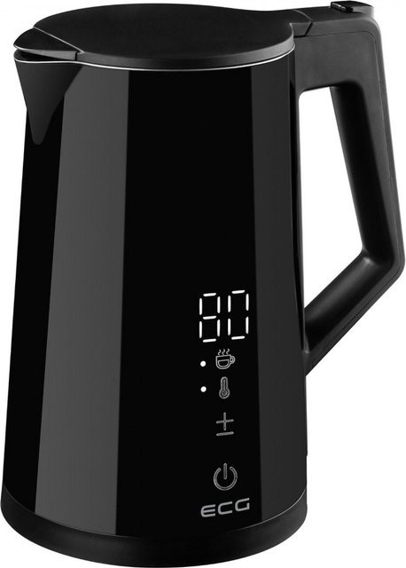 ECG RK 1893 Digitouch Wasserkocher in Schwarz mit Touch-Display und Edelstahl - Bild 1