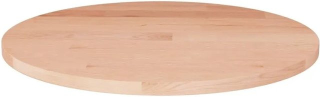 vidaXL Runde Tischplatte aus unbehandeltem Massivholz Eiche Durchmesser: 30 cm, Höhe: 1,5 cm - Bild 1