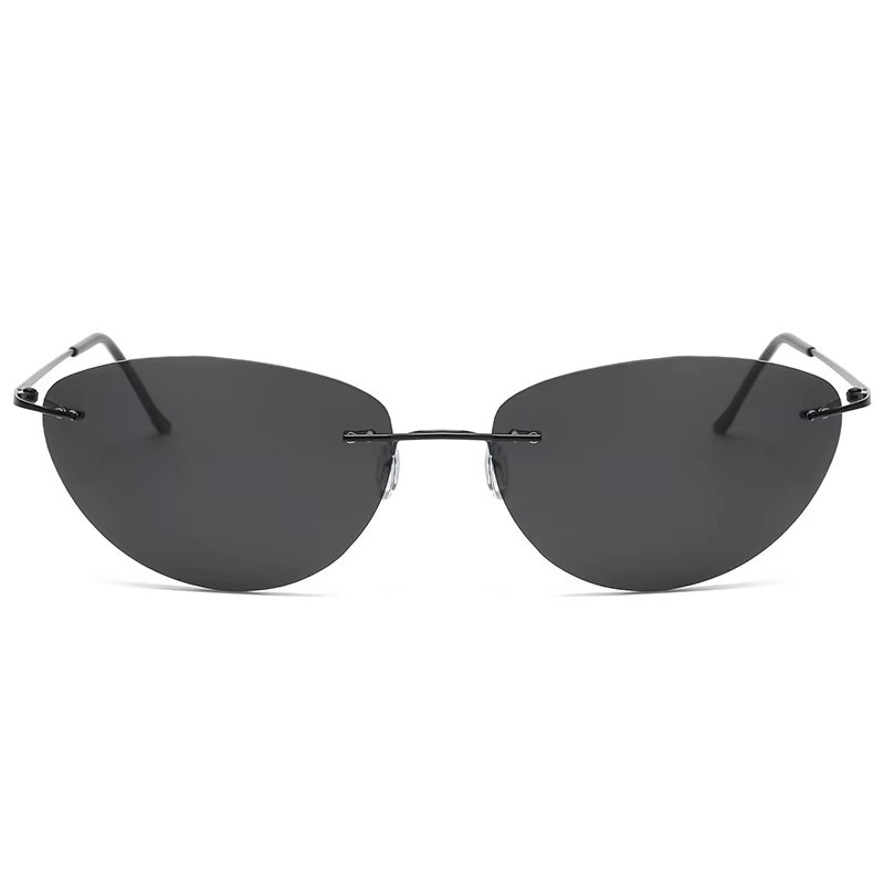 Polarisierte Sonnenbrille Cat-Eye, randlos, Metall, Unisex - Bild 2