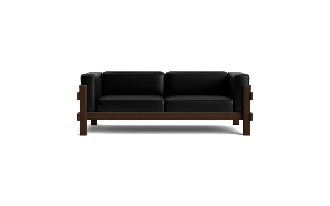 Normann Copenhagen Kube 3-Sitzer Sofa mit Lederbezug und Massivholzrahmen in Schwarz und Braun - Bild 2