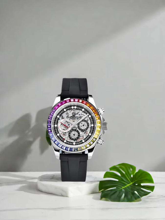 PAGANI DESIGN Armbanduhr, Automatik, Edelstahl, Regenbogen Lünette, 40 mm, Herren - Bild 5