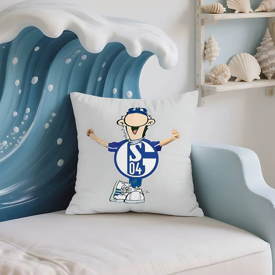52TOYS S-Schalke 04 Kissenbezug aus Polyester mit Reißverschluss, Weiß, B/T/H: 40 x 40 x 1 cm - Bild 3