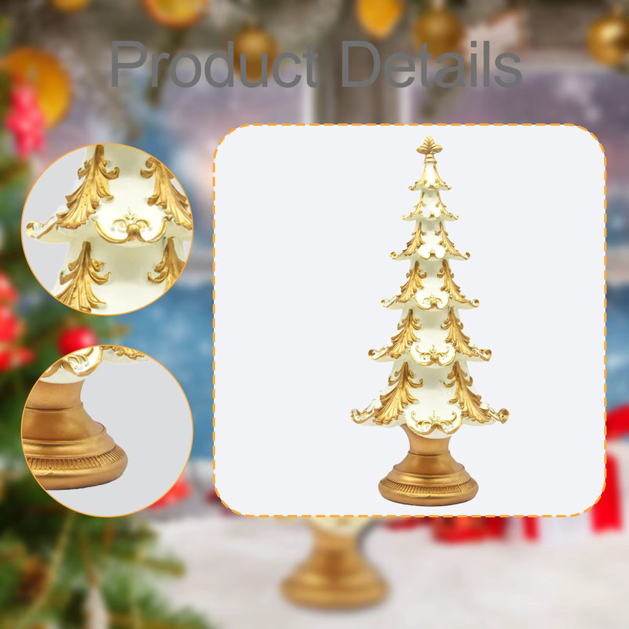 Homyl Weihnachtsbaum Statue aus Keramik in Grün als Desktop-Dekoration und Tischdekoration - Bild 3