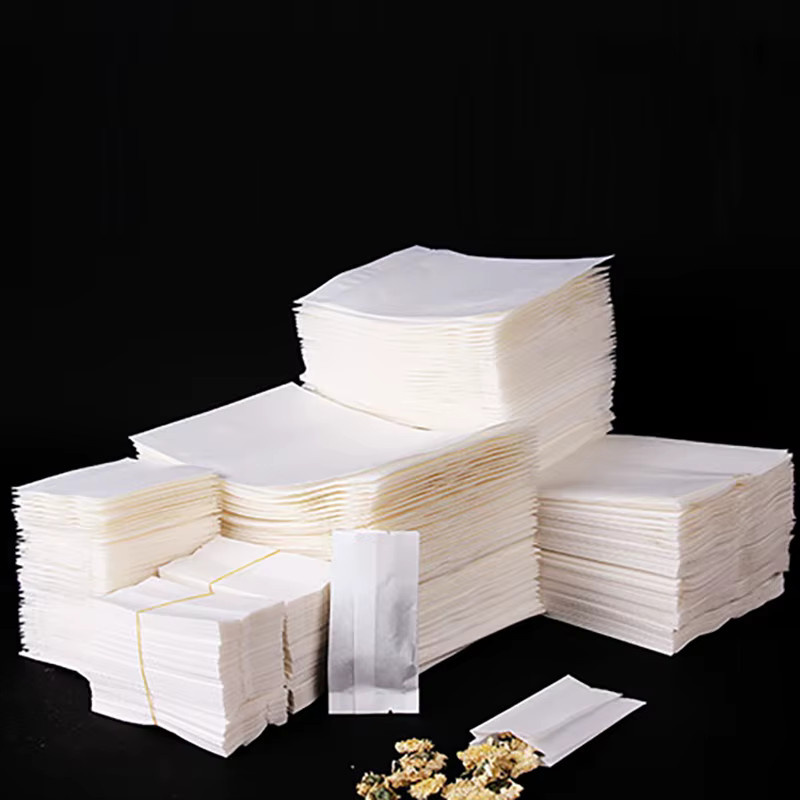 Wiederverschließbare weiße Baumwollpapier-Verpackungsbeutel mit Reißverschluss und Wärmeversiegelung für Kaffee und Tee - Bild 3