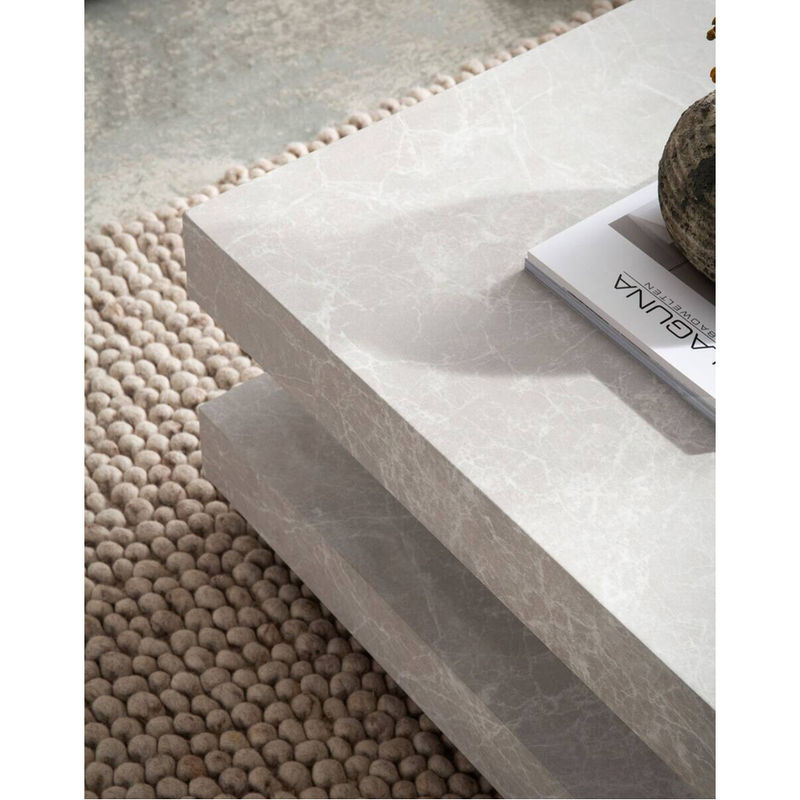Moderner Couchtisch in Sand und Beige mit quadratischer Form, B/H/T: 60 x 34 x 60 cm - Bild 3