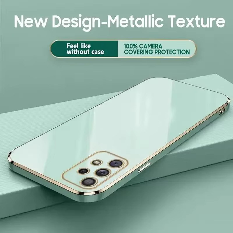 Luxus Funda mit galvanisiertem Überzug für Samsung Galaxy S24 S23 S22 S21 S20 Ultra Plus FE A55 A54 A53 A52 A13 in Schwarz - Bild 1