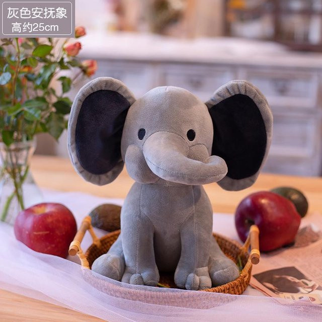 Yiran Health & Beauty Elefant Plüschtier, Grau Rosa, 25cm - Bild 1