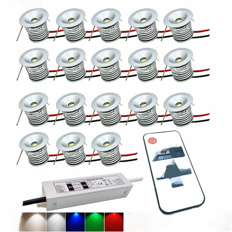 YELEDWAY Mini-LED-Einbaustrahler IP65 mit Fernbedienung, dimmbarer Decken-Downlight aus Aluminium, Farbe: Weiß, Durchmesser: 25 mm - Bild 6