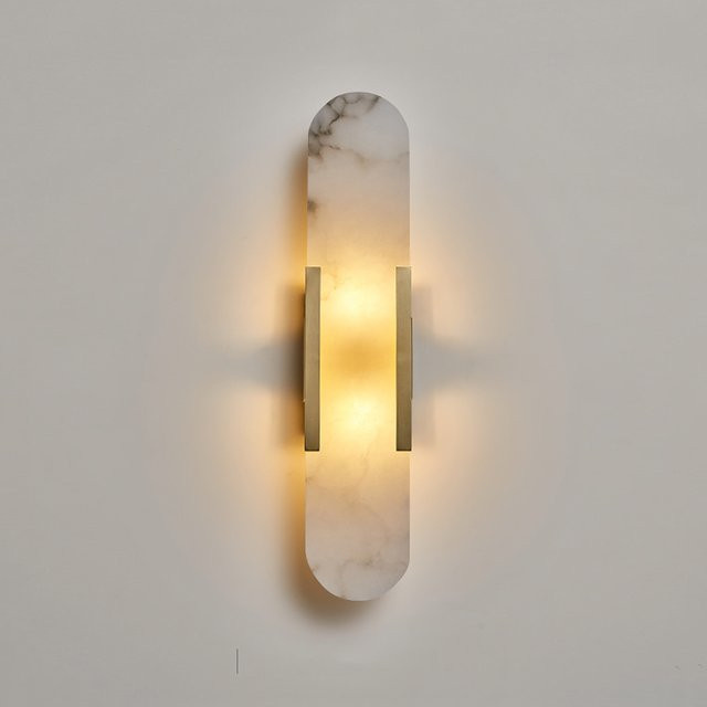 Wecus Marmor Wandleuchte in Gold für Wohnzimmer, Schlafzimmer und Hotel mit G4 Fassung - Bild 1