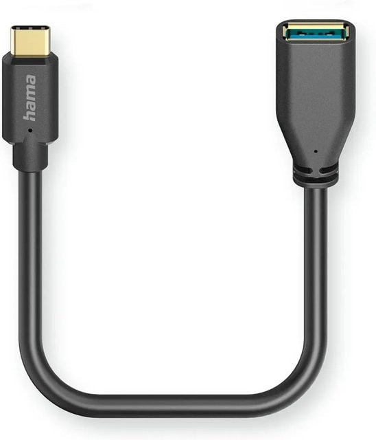 Hama USB-Adapterkabel USB-C auf USB-A OTG Schwarz 15 cm - Bild 1