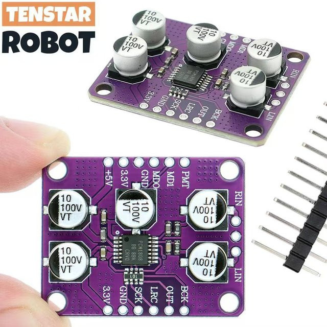 TENSTAR PCM1808 Audio Stereo ADC Decoder Modul mit 24bit und 105dB SNR in Lila - Bild 1