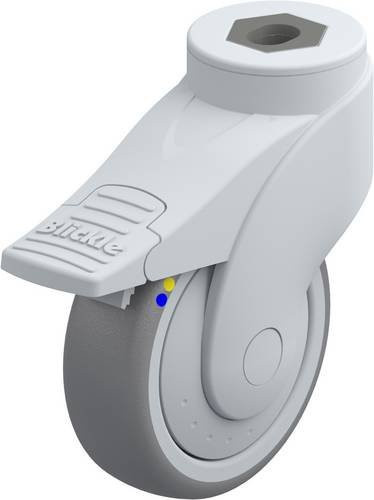 Blickle Lenkrolle LWGXE-TPA 101XKF-FI-ELS mit Feststeller, Rad-Durchmesser: 100 mm, Tragfähigkeit: 70 kg, Farbe: Silber/Grau - Bild 1