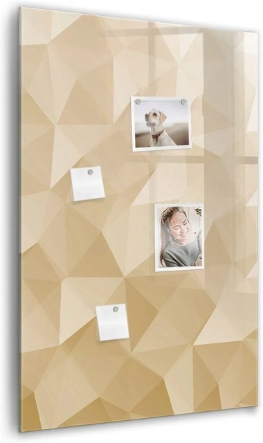 Tulup Glas Magnettafel Abstrakte Dreiecke Multicolor, B: 90 cm, H: 60 cm - Bild 1
