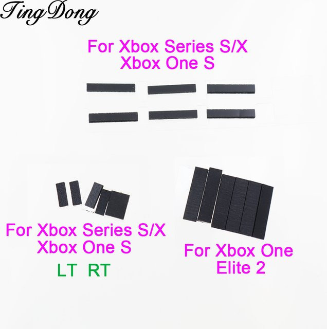 TingDong Stoßfeste Gummipads für Xbox Series X/S, Xbox One Slim und Elite 2 Gamepads, Farbe: Schwarz - Bild 1