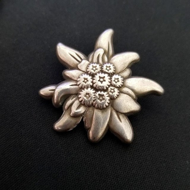 Fuzzi Anstecknadel Edelweiß, Metall, hellbraun, Unisex - Bild 1