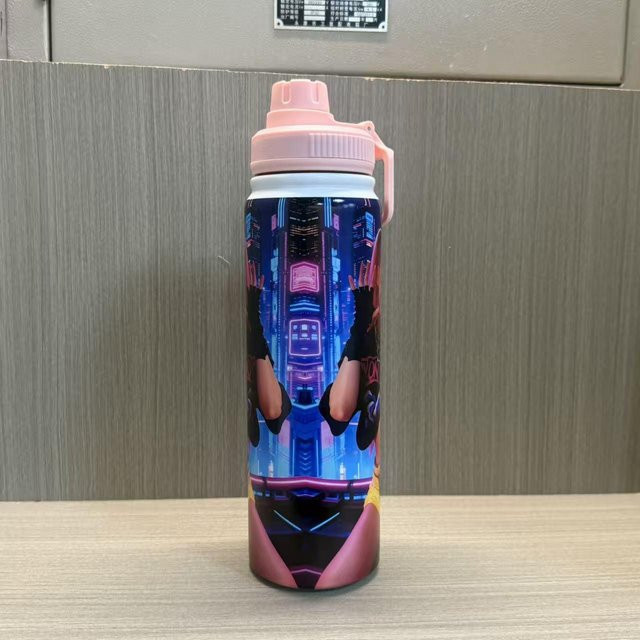 HUNTRX Wasserflasche mit Anime K-Pop Dämonenjäger Motiv, Tragbare Trinkflasche mit Seil für Outdoor, 800ml, Mehrfarbig - Bild 1