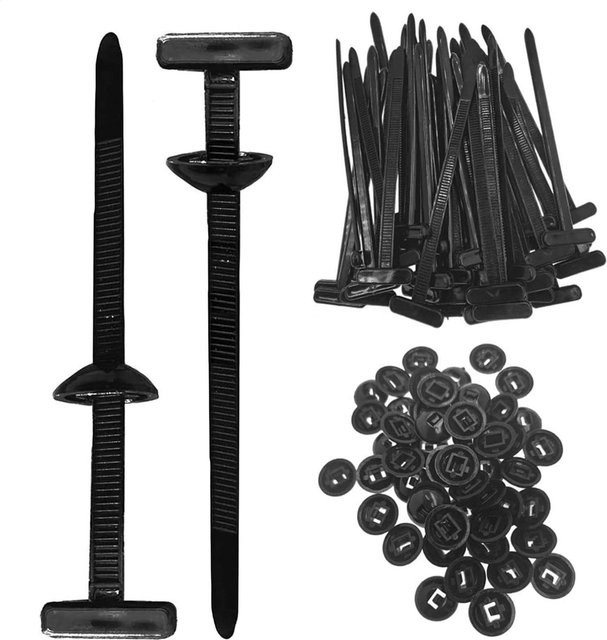 100 Stück UV-beständige Kabelbinder-Halter aus Nylon in Schwarz für Auto und Zuhause - Bild 1