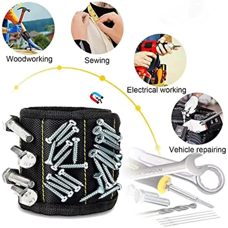 GUHE Magnetisches Werkzeug-Armband in Rot und Schwarz für DIY-Handwerk und Heimwerken - Bild 2