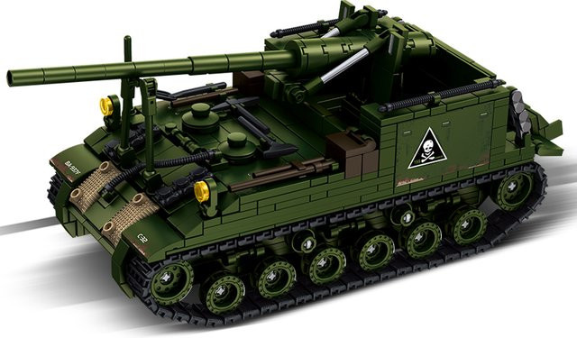 HYMILENARIO M40 Kanonenwagen Modell Bausatz aus Bausteinen in Grün - Bild 1