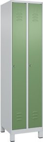 C+P Spind Classic PLUS Garderobenschrank mit 2 Abteilen, Füße, Zylinderschloss und 3 Garderobenhaken, H x B x T: 195 x 50 x 50 cm - Bild 1