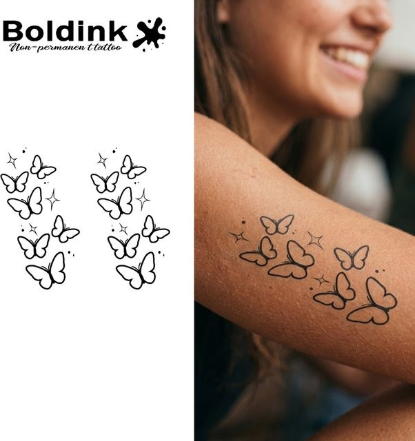 BOLDINK Shining Butterfly Tattoo-Aufkleber, Unisex - Bild 1