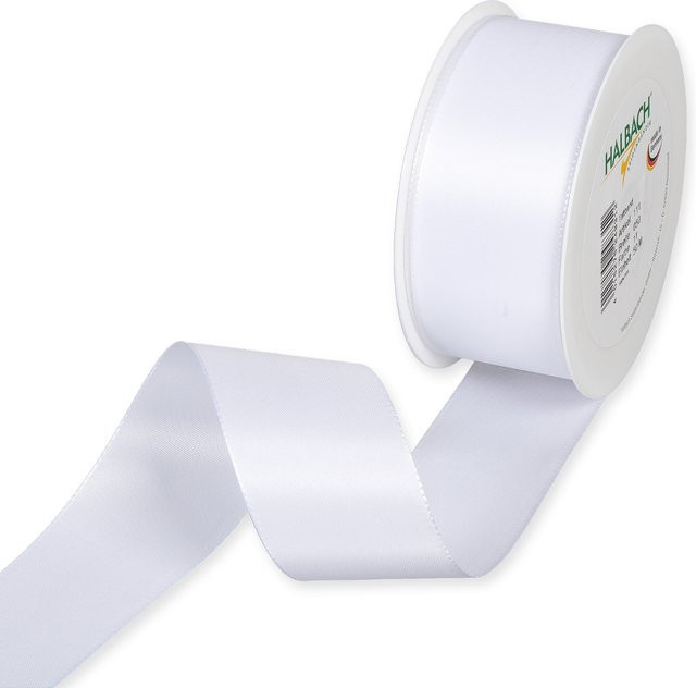 Halbach Taftband aus Polyester in Weiß - Bild 1