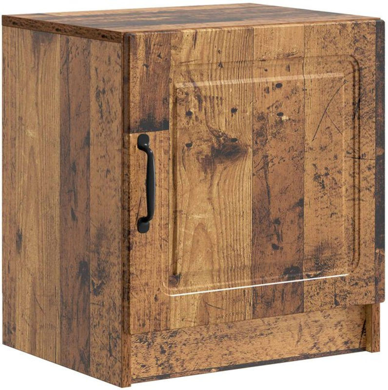 Nachttisch aus Altholz in Braun im Retro Industrial Design von vidaXL, B/T/H: 43 x 34,5 x 47 cm - Bild 1