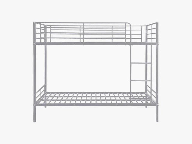 Vente-unique Etagenbett Duotis aus Metall im Industriestil, Farbe Grau-silber, B/T: 120 x 190 cm - Bild 1