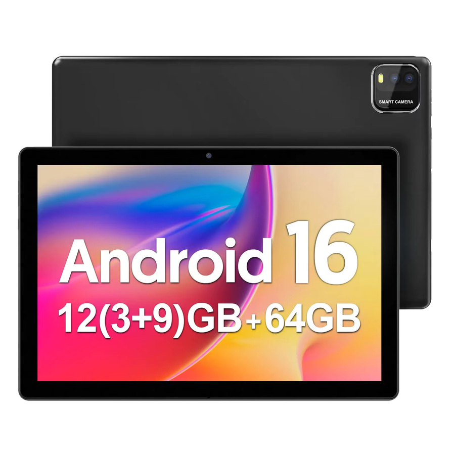 BAKEN Tablet 2026 Modell mit Android 16, 10,0 Zoll Display, 12 GB RAM, 64 GB ROM, Duale Kameras, 6.000 mAh, Blau oder Schwarz - Bild 2