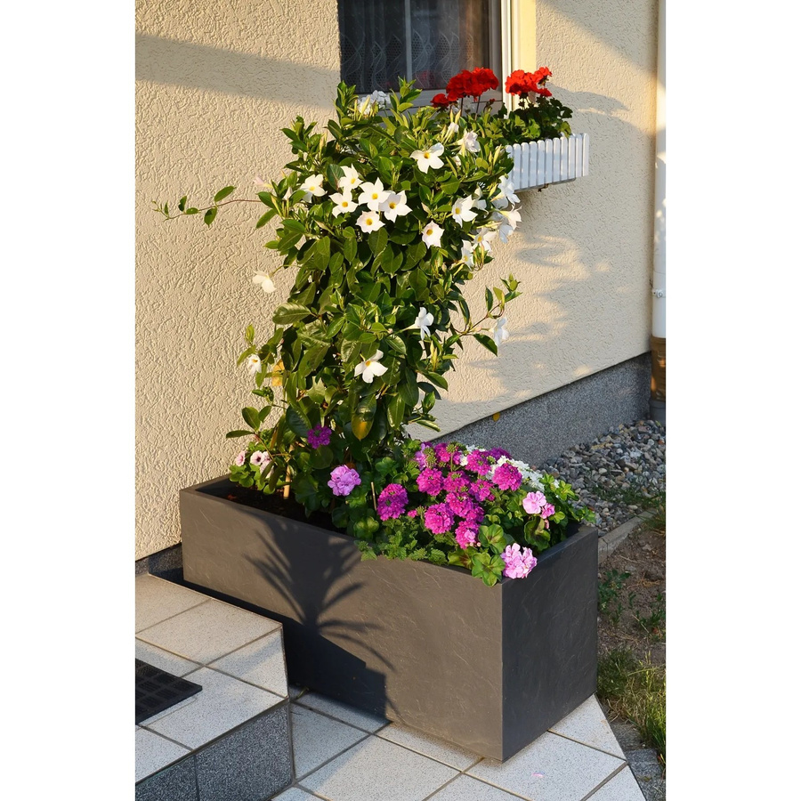 Ondis24 Pflanzkübel Vulkan 100 Doppelwandiger Blumentopf in Anthrazit mit modernem Design, B/T/H: 43,0 x 40,0 x 100,0 cm - Bild 2