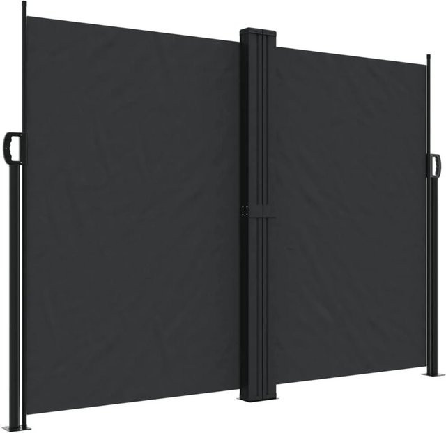 vidaXL Ausziehbare Seitenmarkise aus Polyester und Stahl in Schwarz, Höhe: 180 cm, Breite: 600 cm - Bild 1