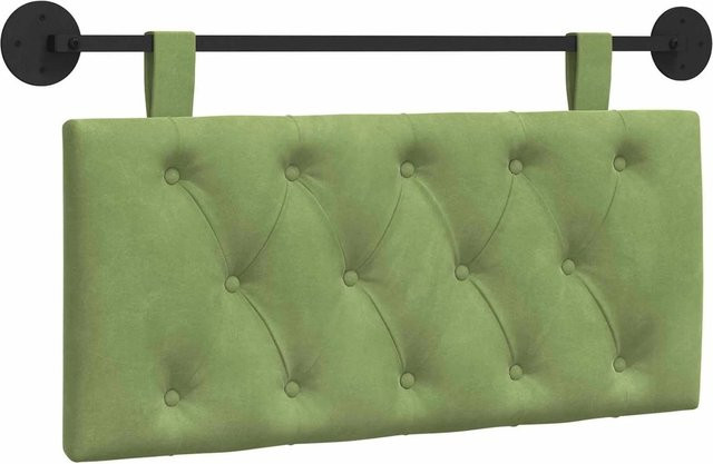 vidaXL Wandmontiertes Polster-Hängebett Samt in Hellgrün B/H/T: 100 x 55 x 7 cm - Bild 1