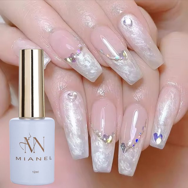 MIANEL Nagellack, Weiß, Schimmernd, 12 ml - Bild 1