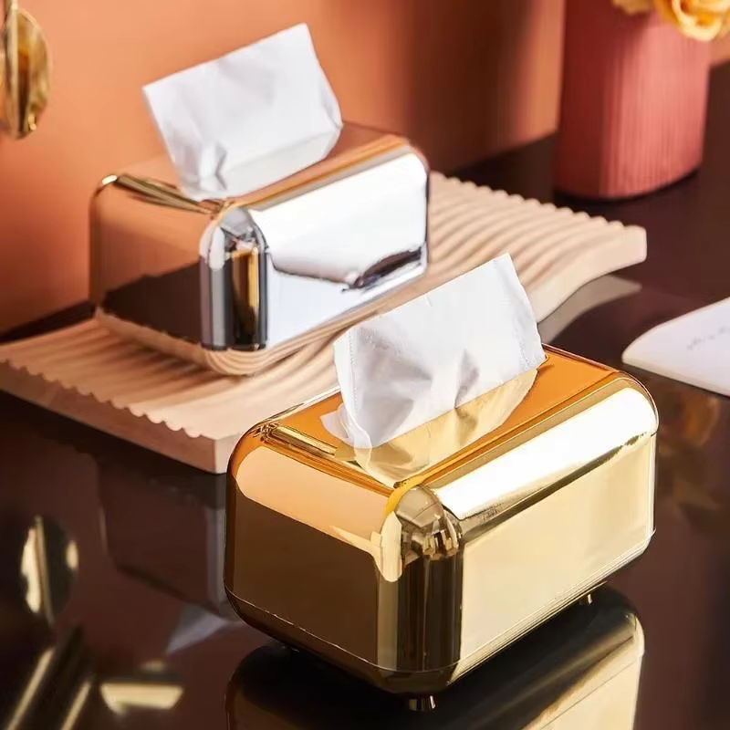 Edle Taschentuchbox aus Metall in Gold für dein Zuhause und die Küche - Bild 2