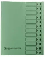 Bene Ordnungsmappe A4 mit 12 Fächern in Grün, 250 g/m² - Bild 1