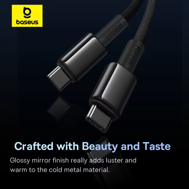 Baseus 2er Pack USB C auf USB C Kabel 100 W Schnellladegerät in Schwarz für iPhone 16 15, MacBook und iPad Pro - Bild 2